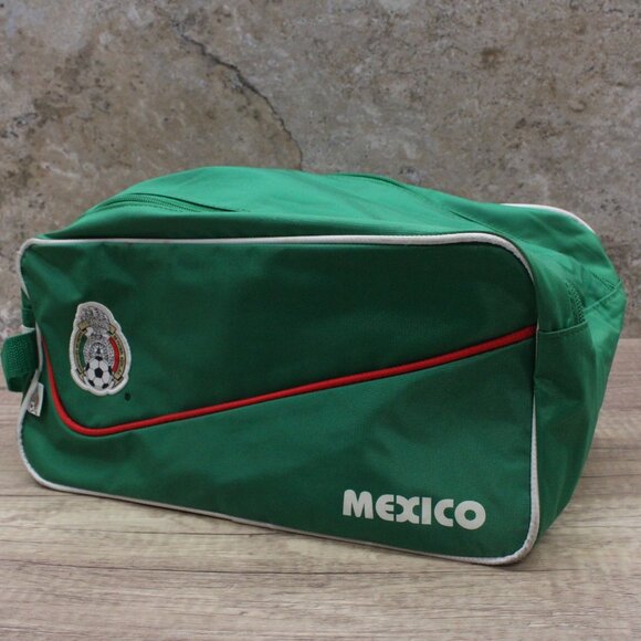 Vintage Seleccion Mexicana Soccer Travel Small Green Duffel Bag Nylon Mexico Y2k - Picture 2 of 13